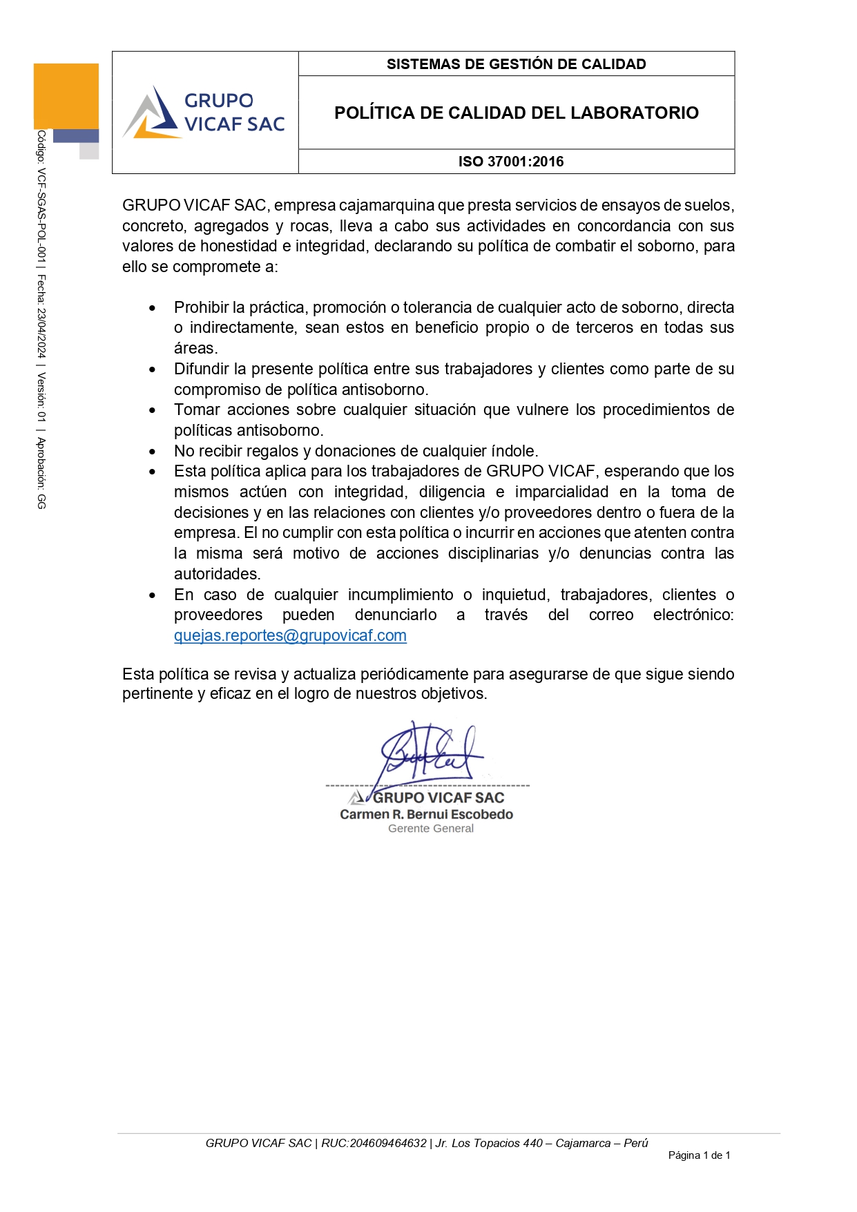 Política antisoborno